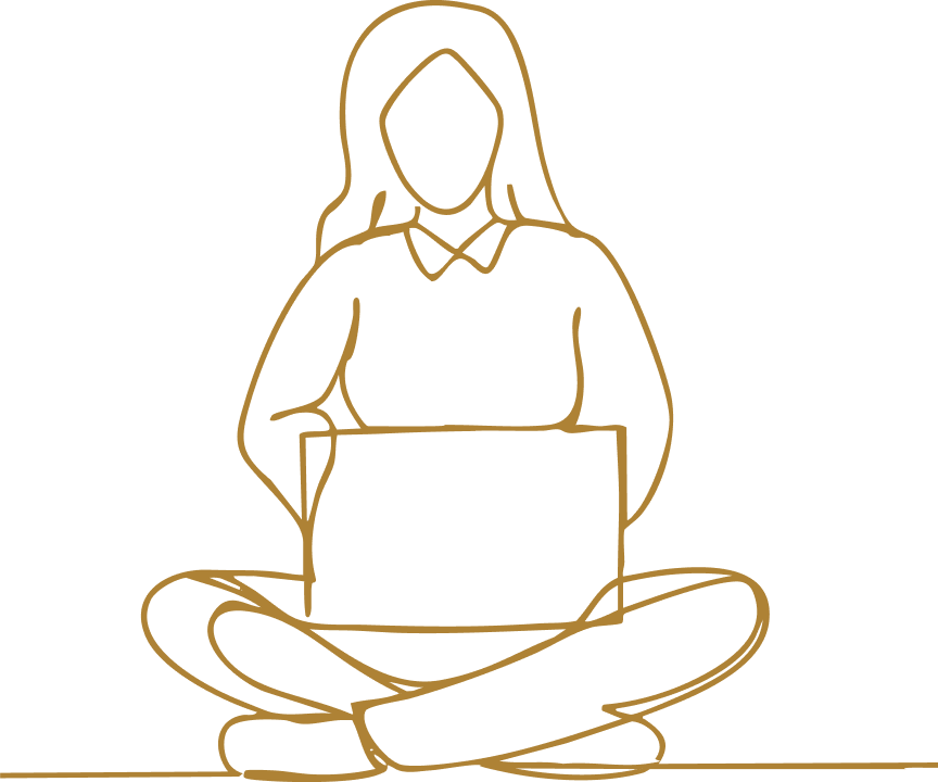 Illustration of woman using a laptop