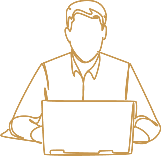 Illustration of man using a laptop
